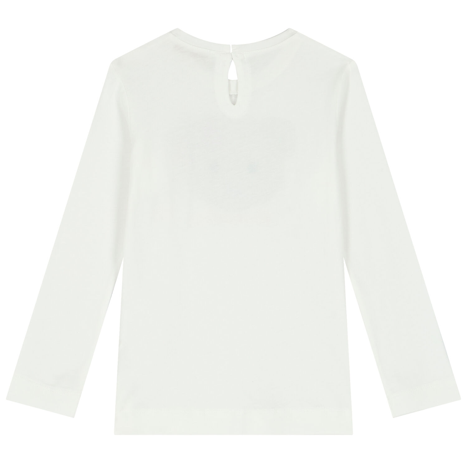 Girls Ivory Teddy Bear Embellished Long Sleeve Top, 1, hi-res